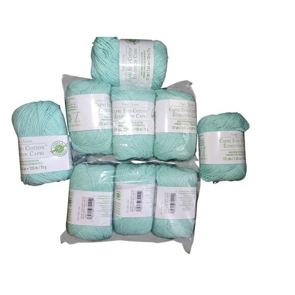Loops Threads Capri Eco Yarn Lot 9 Skeins Recyled Cotton Poly Pastel Blue New - Picture 1 of 1